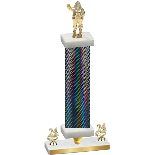 Premium Single Black Carbon Fiber Year Holiday Trophy