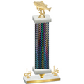 Premium Single Black Carbon Fiber First Place Fishing Trophy