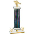 Premium Single Black Carbon Fiber Fourth Place Fishing Trophy