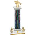 Premium Single Black Carbon Fiber Victory Fishing Trophy