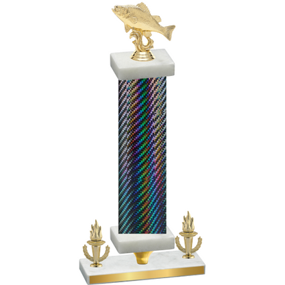 Premium Single Black Carbon Fiber Victory Fishing Trophy