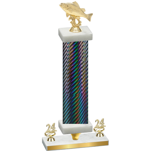 Premium Single Black Carbon Fiber Year Fishing Trophy