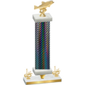 Premium Single Black Carbon Fiber First Place Fishing Trophy