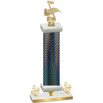 Premium Single Black Carbon Fiber Fourth Place Music Trophy