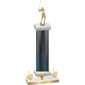 Premium Single Black Carbon Fiber First Place Golf Trophy
