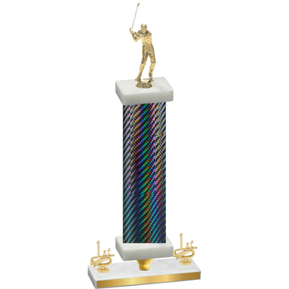Premium Single Black Carbon Fiber First Place Golf Trophy