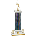 Premium Single Black Carbon Fiber Year Golf Trophy