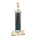 Premium Single Black Carbon Fiber Third Place Golf Trophy