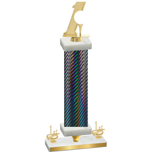 Premium Single Black Carbon Fiber First Place Golf Trophy