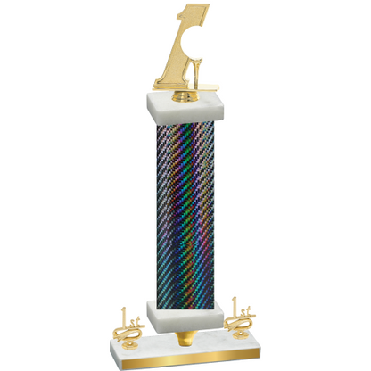 Premium Single Black Carbon Fiber First Place Golf Trophy