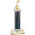 Premium Single Black Carbon Fiber Third Place Golf Trophy