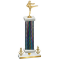 Premium Single Black Carbon Fiber Victory Karate Trophy