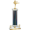 Premium Single Black Carbon Fiber Year Karate Trophy