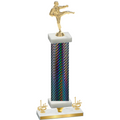 Premium Single Black Carbon Fiber First Place Karate Trophy