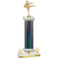 Premium Single Black Carbon Fiber Fourth Place Karate Trophy
