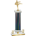 Premium Single Black Carbon Fiber Year Karate Trophy