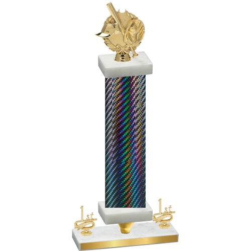 Premium Single Black Carbon Fiber First Place Baseball Trophy