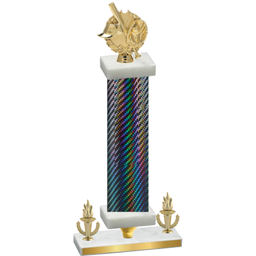 Premium Single Black Carbon Fiber Victory Baseball Trophy