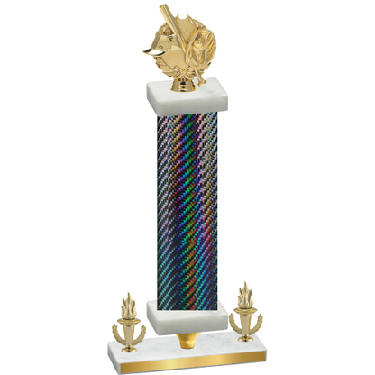 Premium Single Black Carbon Fiber Victory Baseball Trophy