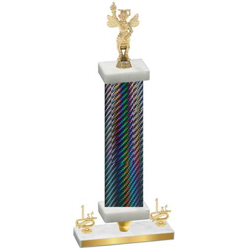 Premium Single Black Carbon Fiber First Place Academics Trophy