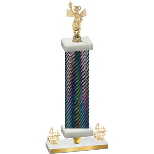 Premium Single Black Carbon Fiber Fourth Place Academics Trophy