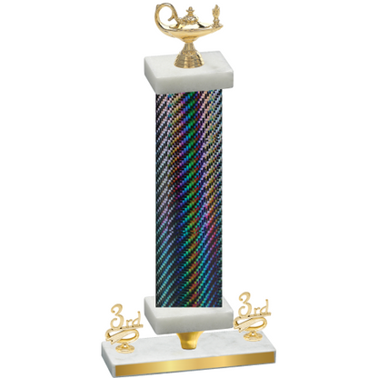 Premium Single Black Carbon Fiber Third Place Academics Trophy