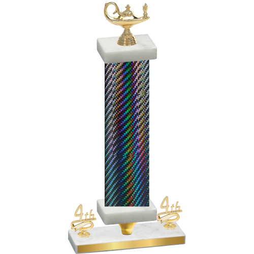 Premium Single Black Carbon Fiber Fourth Place Academics Trophy
