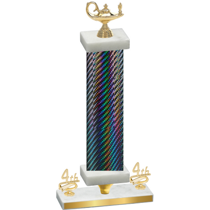 Premium Single Black Carbon Fiber Fourth Place Academics Trophy