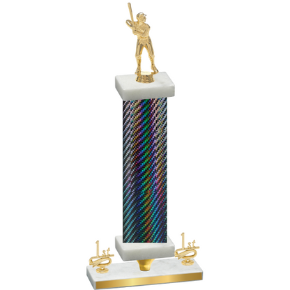 Premium Single Black Carbon Fiber First Place Baseball Trophy