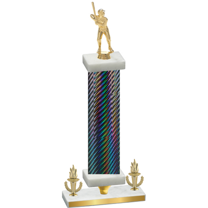 Premium Single Black Carbon Fiber Victory Baseball Trophy