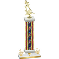 Premium Single Flag USA Second Place Football Trophy