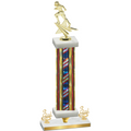 Premium Single Flag USA Third Place Football Trophy