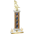 Premium Single Flag USA Fourth Place Football Trophy