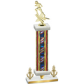 Premium Single Flag USA Victory Football Trophy