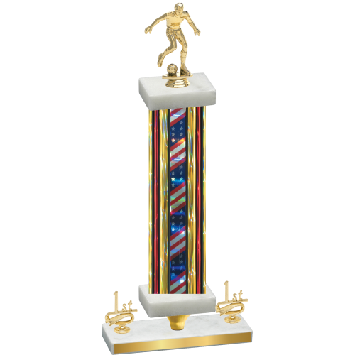 Premium Single Flag USA First Place Soccer Trophy