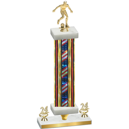 Premium Single Flag USA Year Soccer Trophy