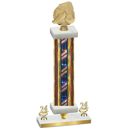 Premium Single Flag USA Year Soccer Trophy