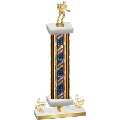 Premium Single Flag USA Fourth Place Rugby Trophy