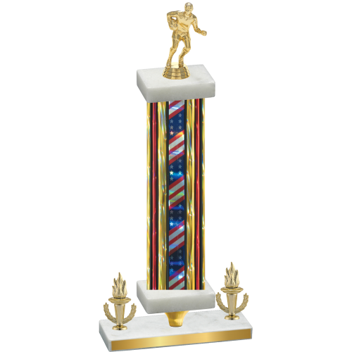 Premium Single Flag USA Victory Rugby Trophy
