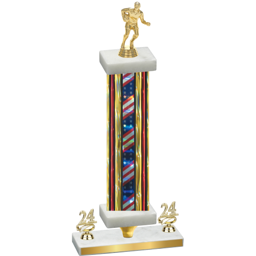 Premium Single Flag USA Year Rugby Trophy