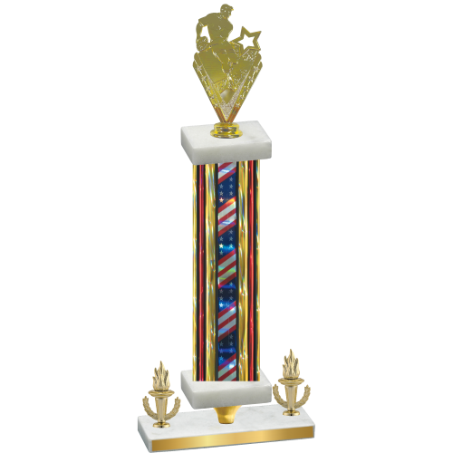 Premium Single Flag USA Victory Rugby Trophy