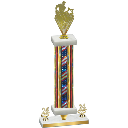 Premium Single Flag USA Year Rugby Trophy