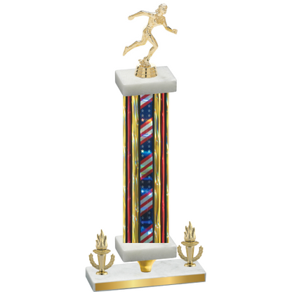 Premium Single Flag USA Victory Running Trophy