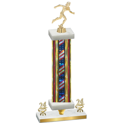 Premium Single Flag USA Year Running Trophy