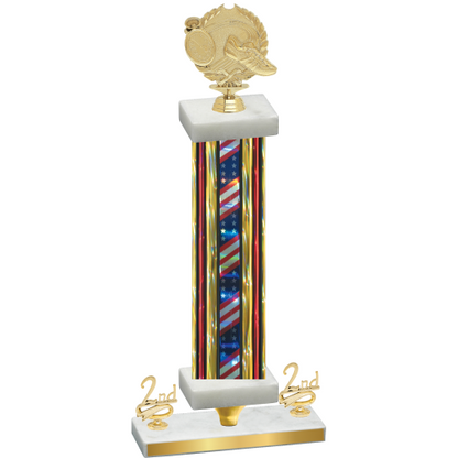 Premium Single Flag USA Second Place Running Trophy