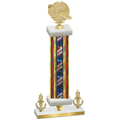 Premium Single Flag USA Victory Running Trophy