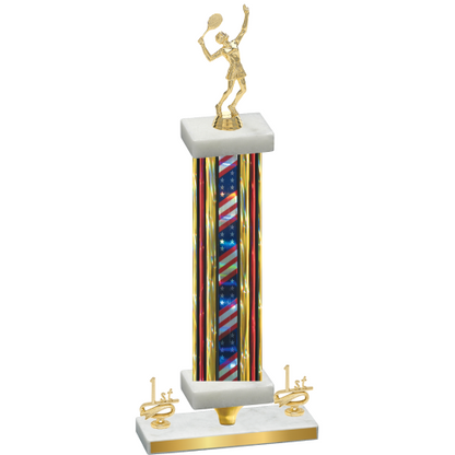 Premium Single Flag USA First Place Tennis Trophy