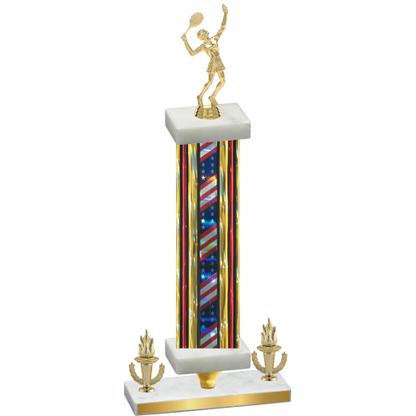 Premium Single Flag USA Victory Tennis Trophy