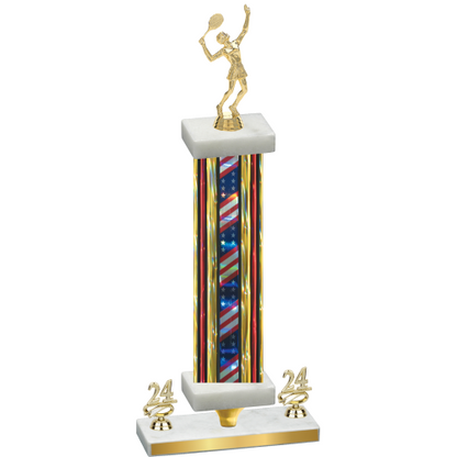 Premium Single Flag USA Year Tennis Trophy