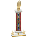 Premium Single Flag USA First Place Football Trophy